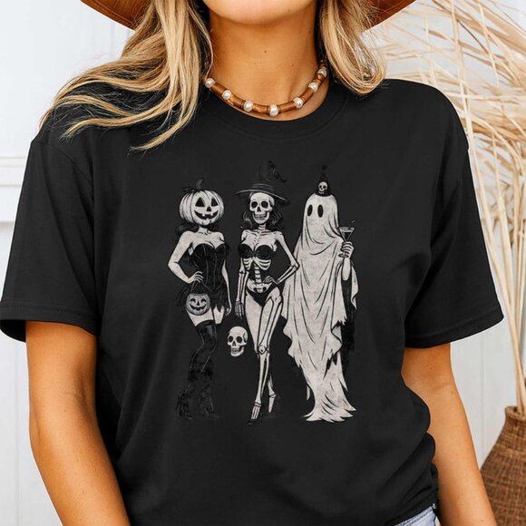 Tops - Witch Halloween Tee, Spooky Girl Squad Tee, Witchy VibesTee